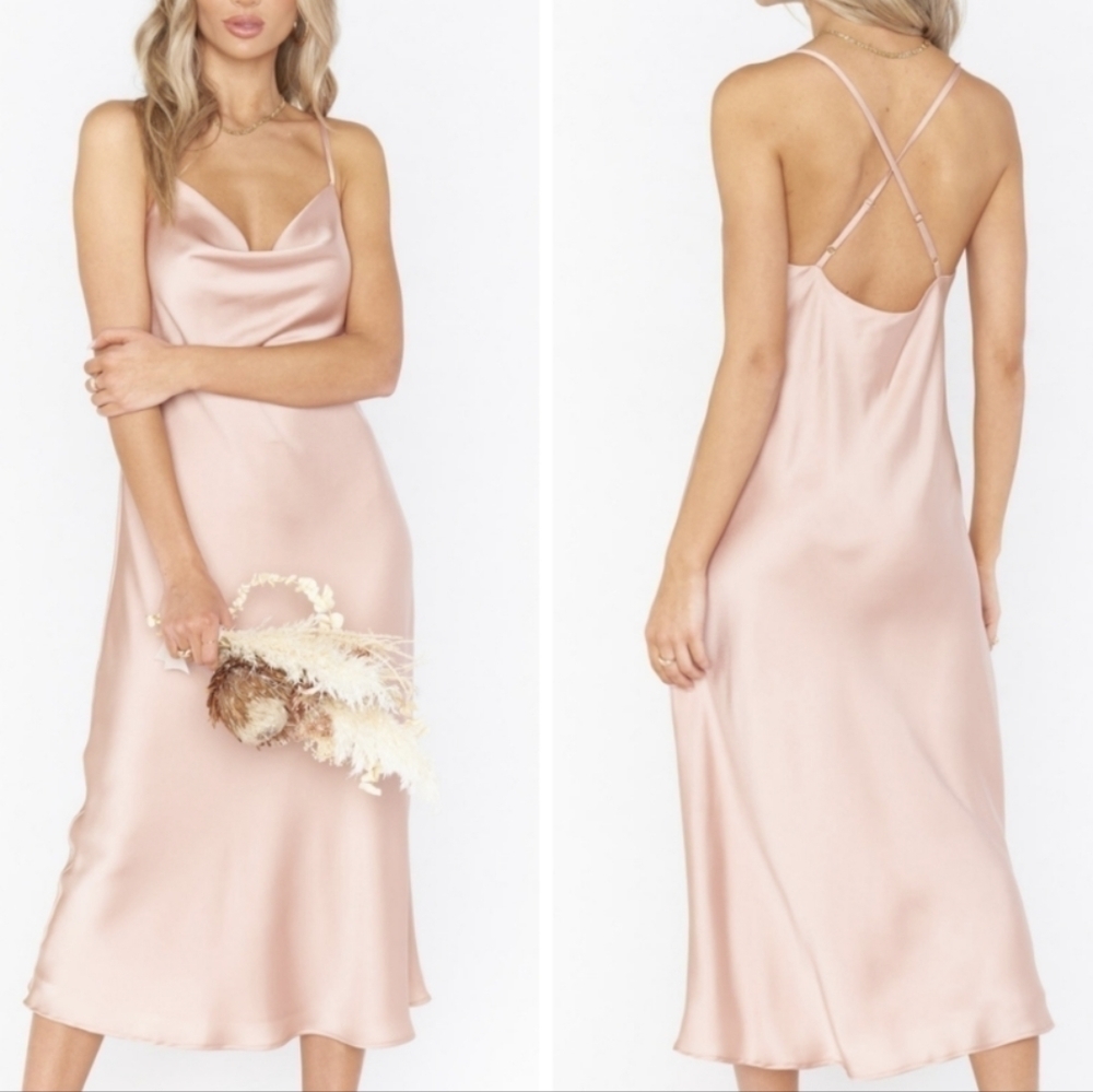 Show Me Your Mumu Verona Midi Dress Womens Large Rose Golden 3